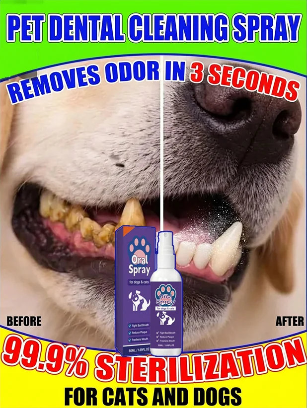 Dog Oral Care Spray Pet Teeth Cleaning Fresh Breath Daily Dental Hygiene Gentle Mouth Easy to Use 1005012682337362