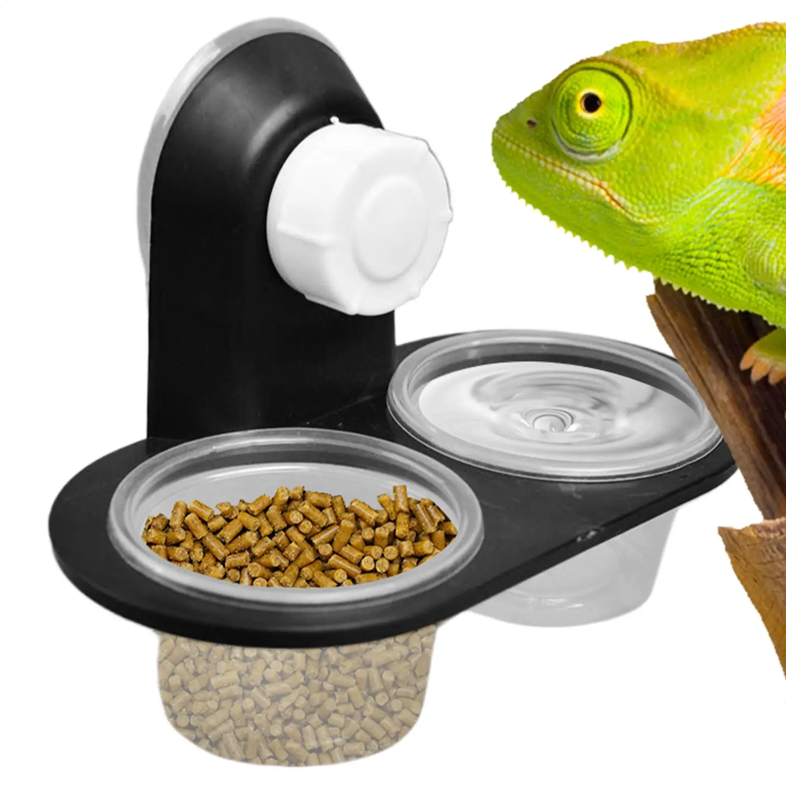 Reptile Feeding and Water Dish Crested Gecko Feeding Station Reptile Tank Dispenser with 4 Cups 1005012685690535