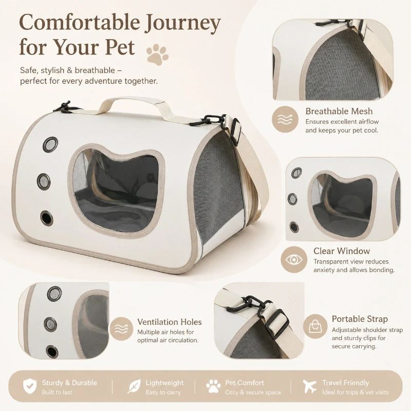 Pet Carrier Bag Breathable Mesh Foldable Portable Travel Bag For Small Cats Puppies Outdoor Walking 1005012692275709