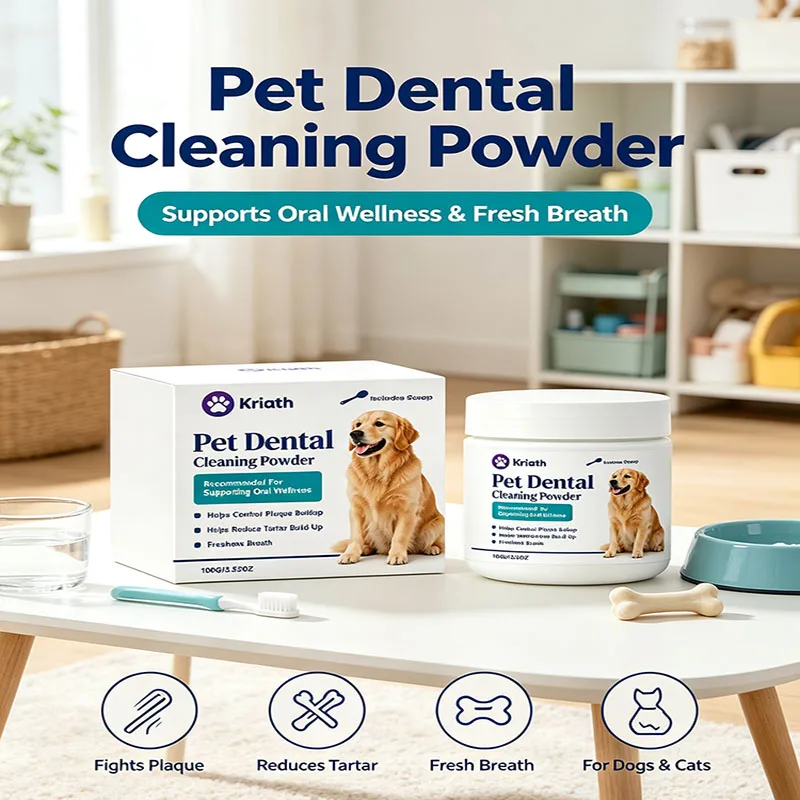 Dog Dental Cleaning Powder, Pet Teeth Powder Reduces Tartar Plaque & Bad Breath 1005012705026674