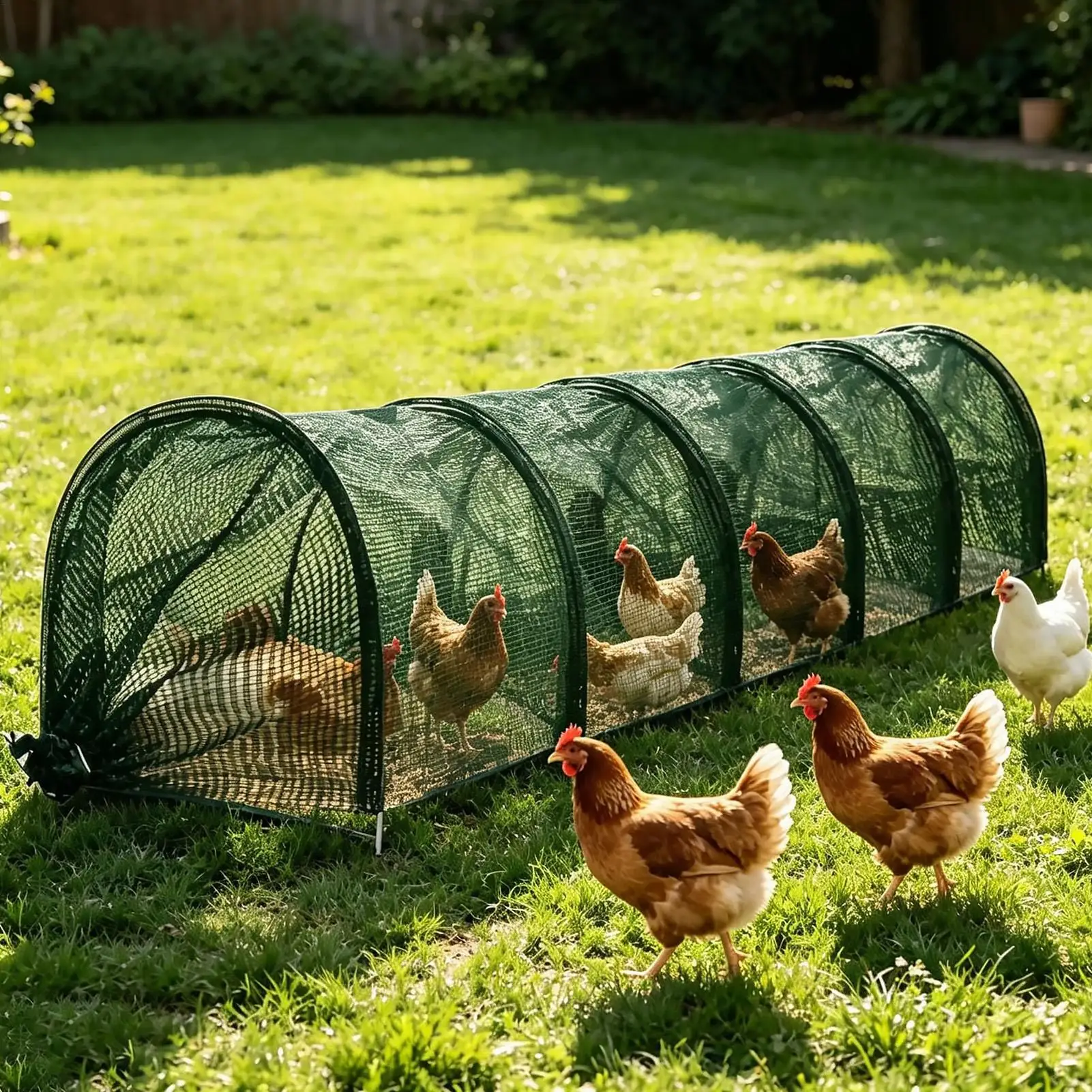Chicken Tunnel Foldable Metal Chicken Cage Quick Installation Poultry for Ducks Geese Rabbits Small 1005012705108652