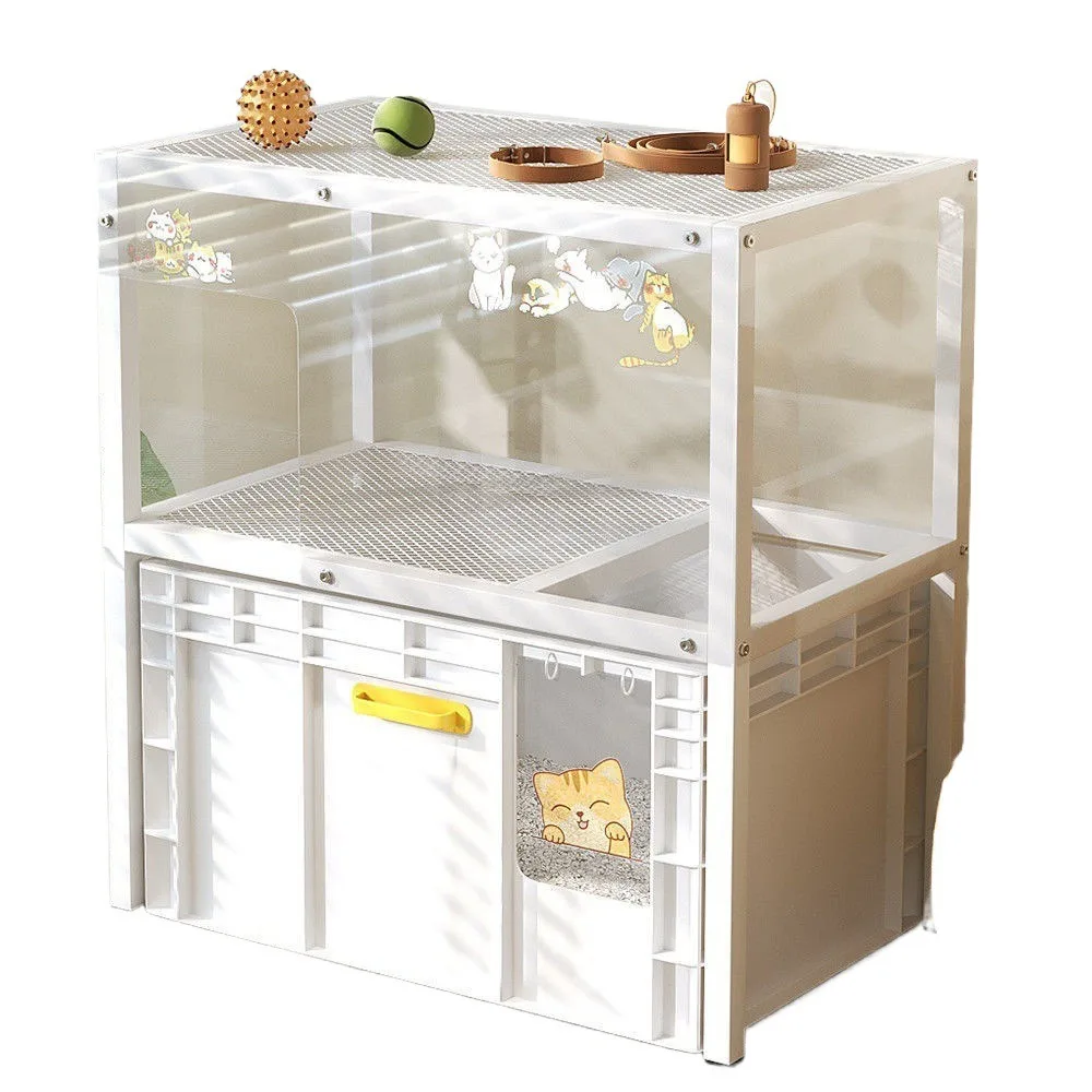 New Double Layer Oversized Cat Litter Box Enclosure with Upper Storage Shelf Splash Proof 1005012705648771