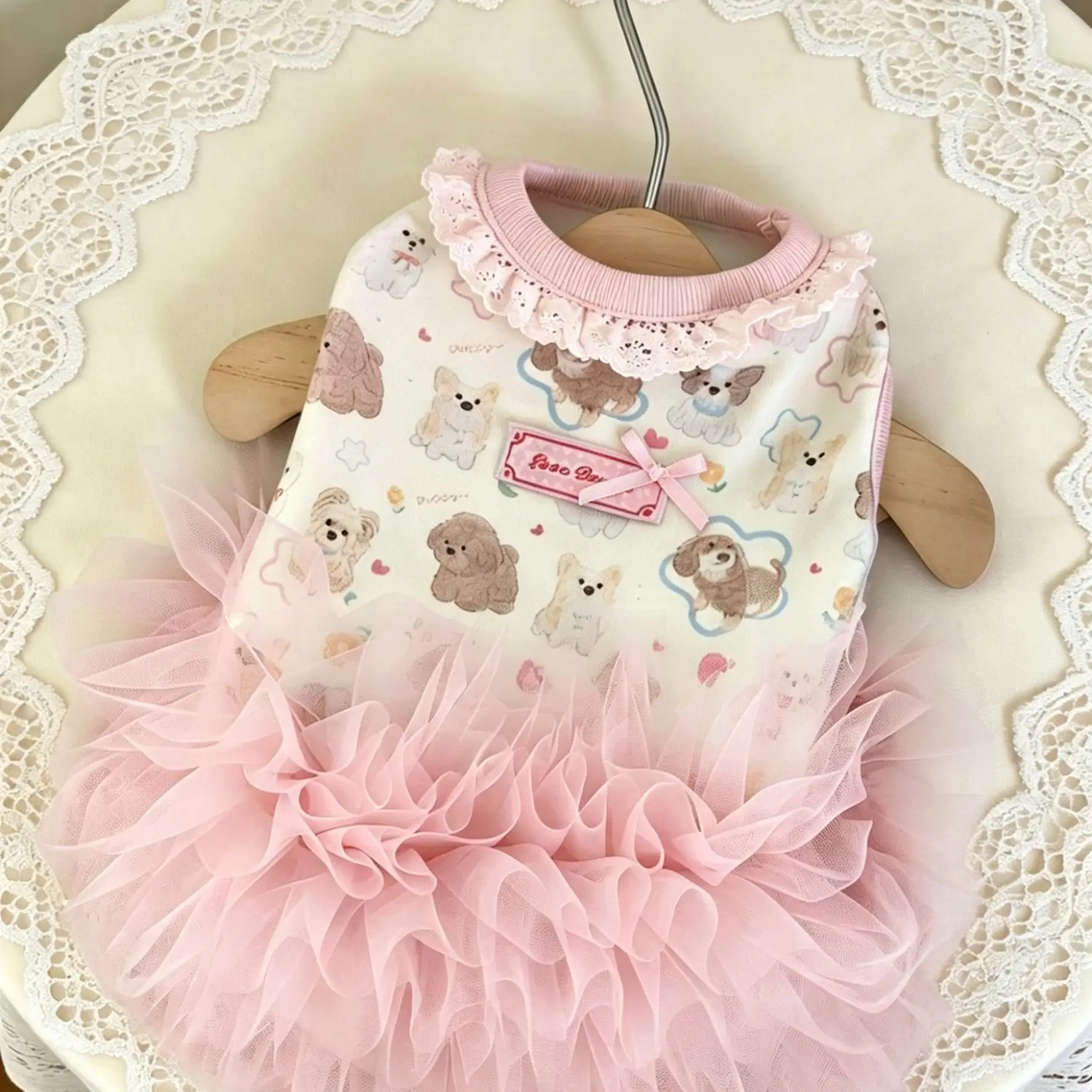 Cartoon Pet Products dog Clothes Cute Bow Pet Dresses Summer Breathable Small Dog Clothing Teddy 1005012707756074