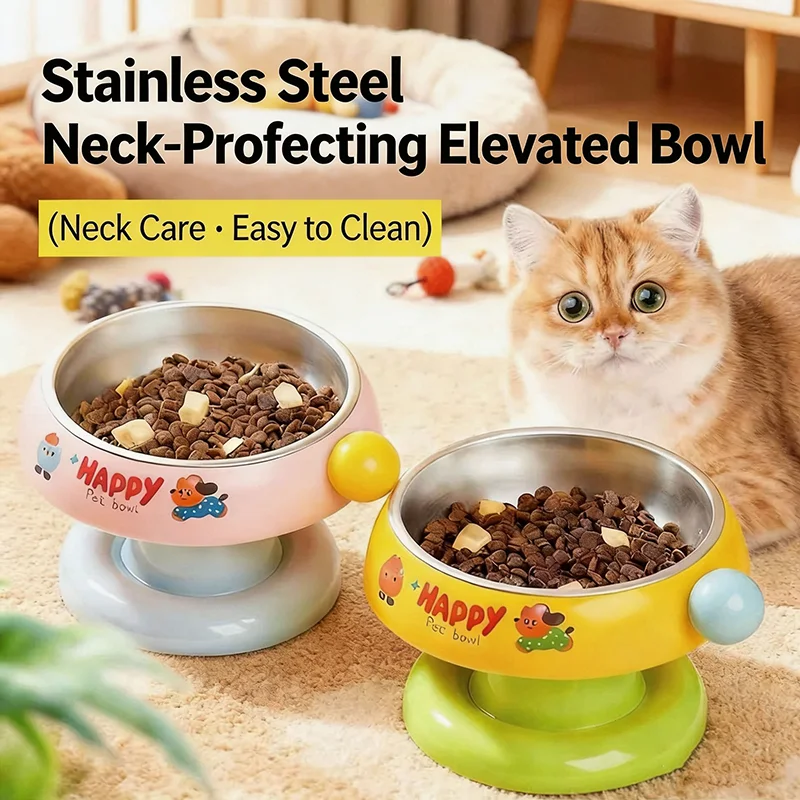 Stainless Steel Pet Bowl - Cat and Dog Feeding Water - Tray - Suitable for Kittens Puppies 1005012714823192