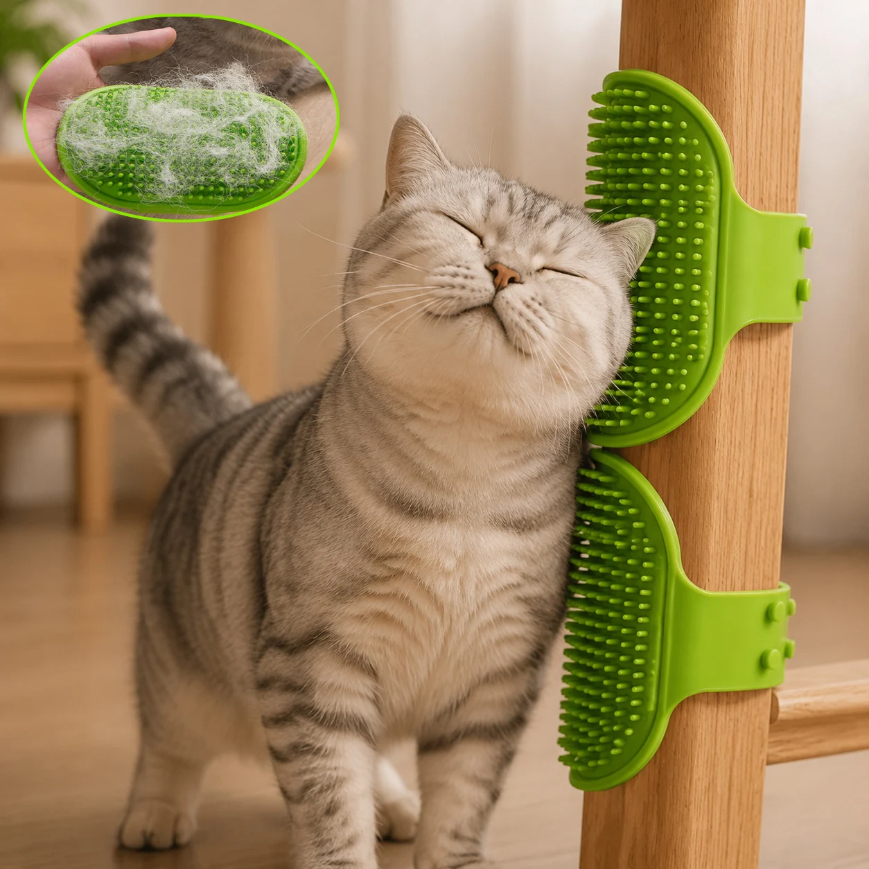 Cat Self Grooming Brush Wall Mounted Pet Massage Comb Removes Loose Hair Relieves Itching for Cats 1005012730947760