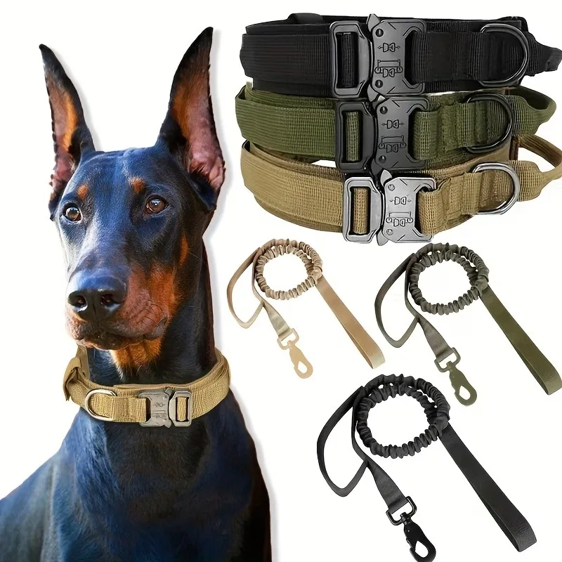 Large Heavy Dog Training Collars and Leashes, Adjustable, Comfortable, Safe and Durable 1005012752241052