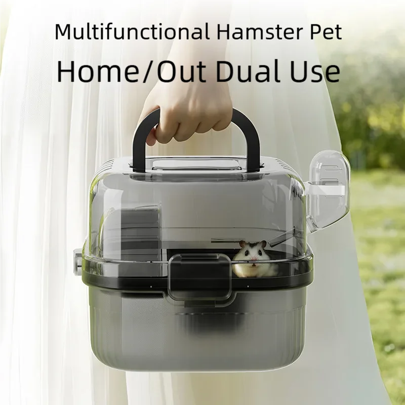 Lightweight Hamster Travel Cage Chinchilla Carrier With Handle Breathable Small Animal Habitat With 1005012753968105