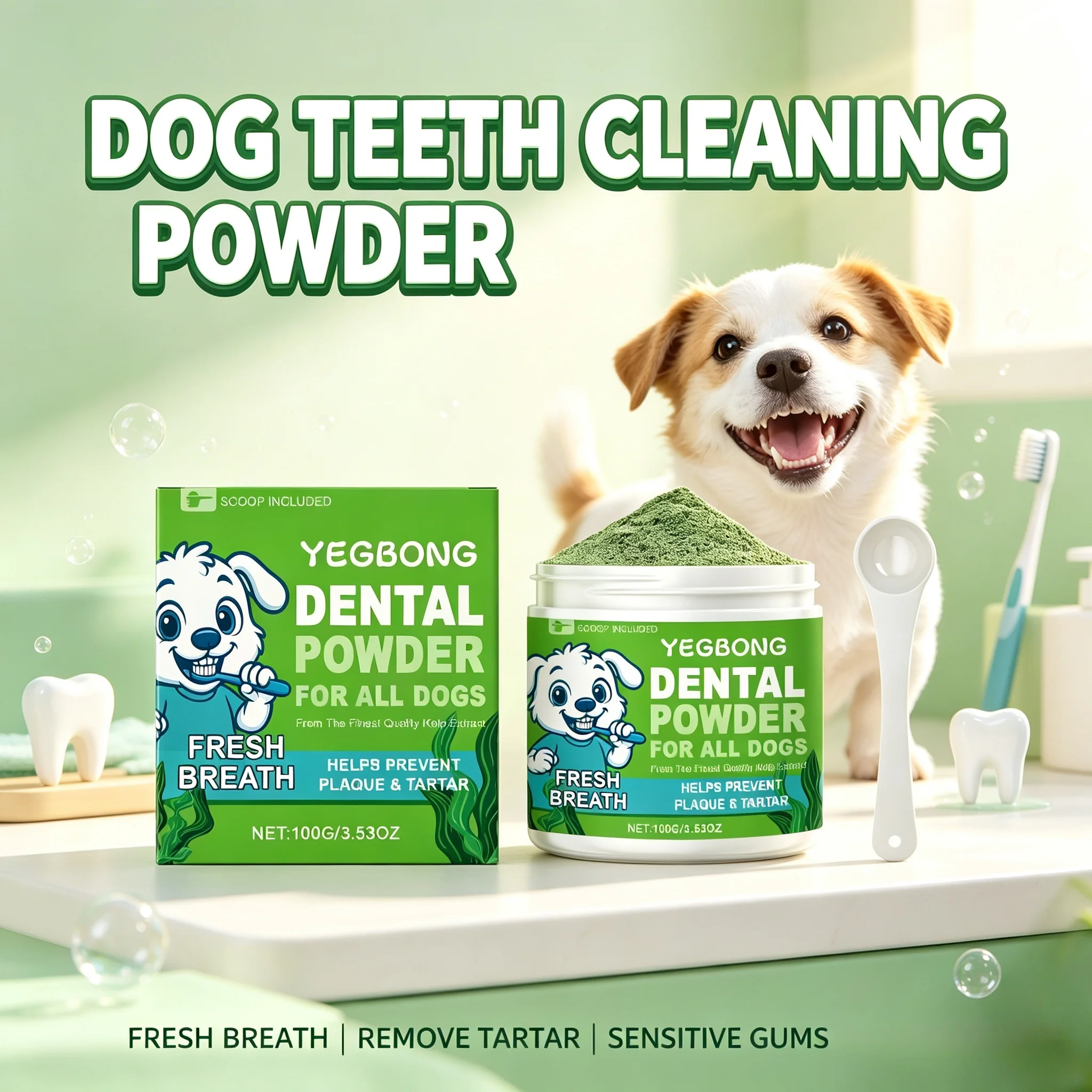 Dog-Specific Teeth Clean Powder Prevent Tartar Plaque Non-Irritating Dog Bad Breath Remove Suitable 1005012757223975