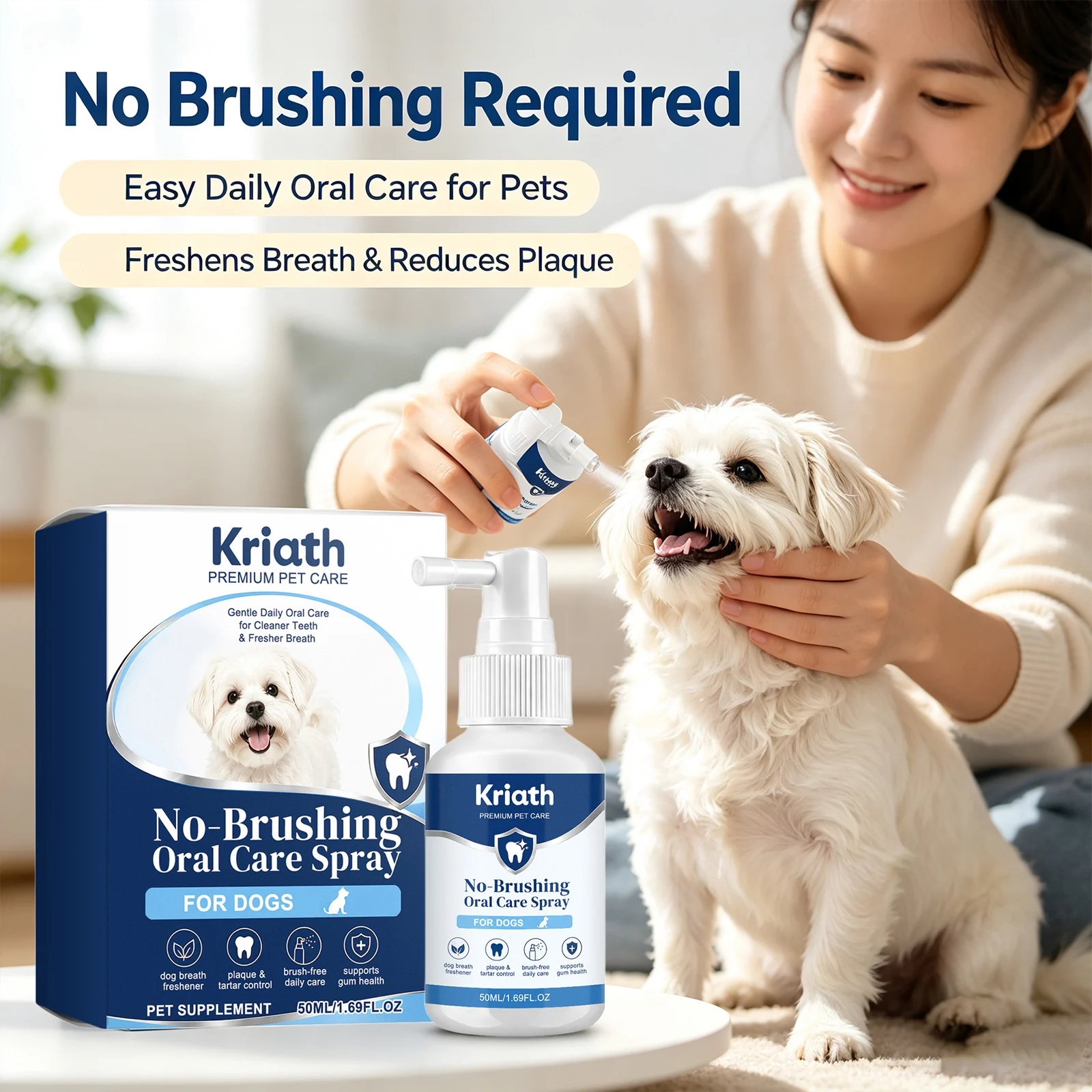 Dog Oral Care Spray Reducing Plaque & Tartar Accumulation Eliminating Bad Breath Soothing Gums 1005012761411664