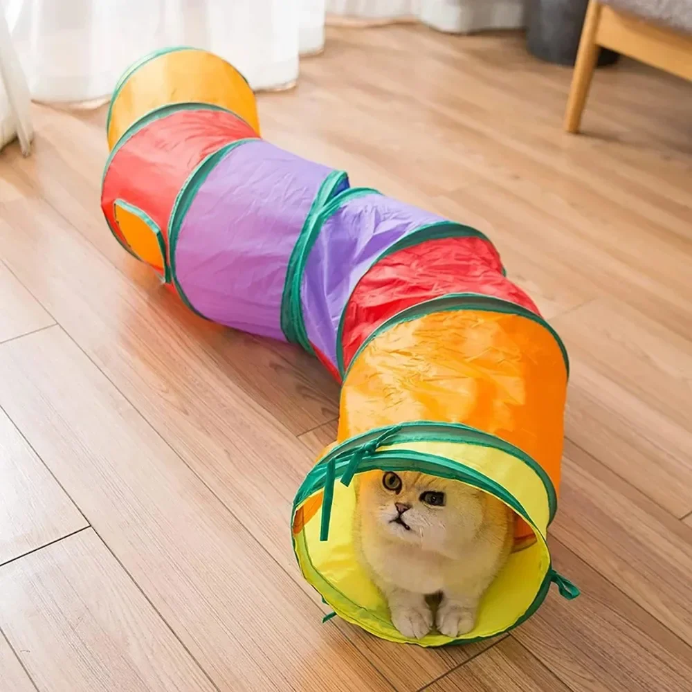 Foldable Cat Tunnel Tube Toys Kitty Training Interactive Fun Toy Bored for Puppy Kitten Pet 1005012777143284