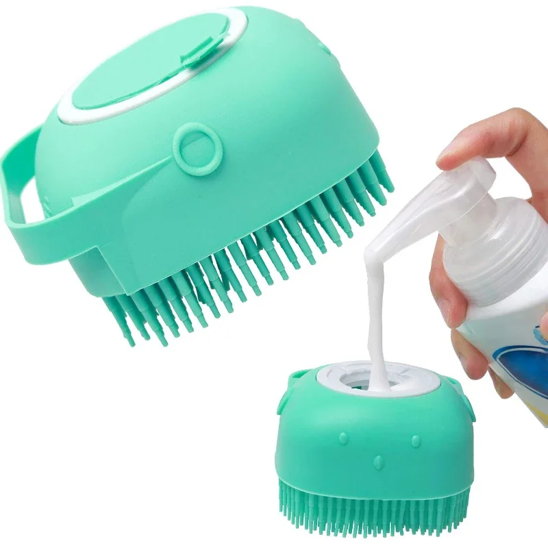 Pet Dog Shampoo Brush 2.7oz 80ml Cat Massage Comb Grooming Scrubber for Bathing Short Hair Soft 1005012782228561