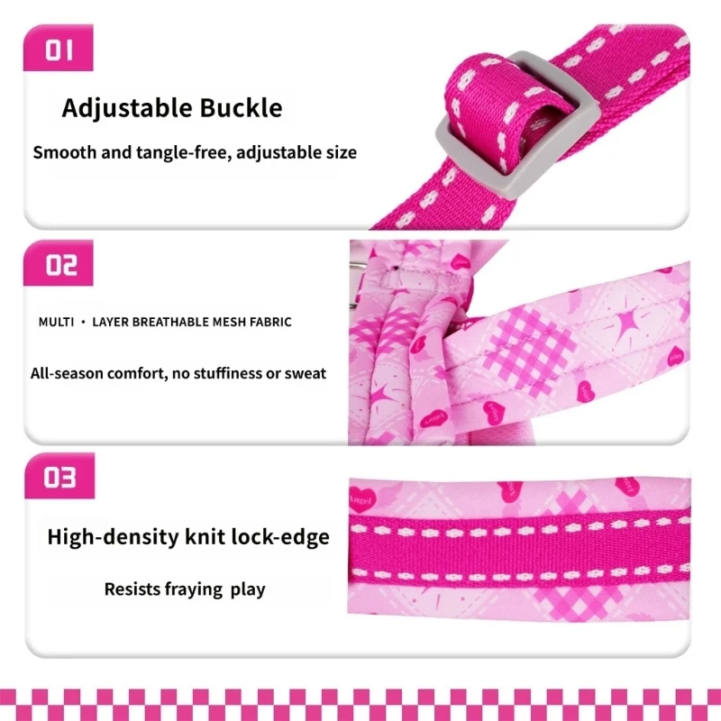 Dog Harness for Daily Outings, Angel Wing Trim, Back Link Point 1005012786354757