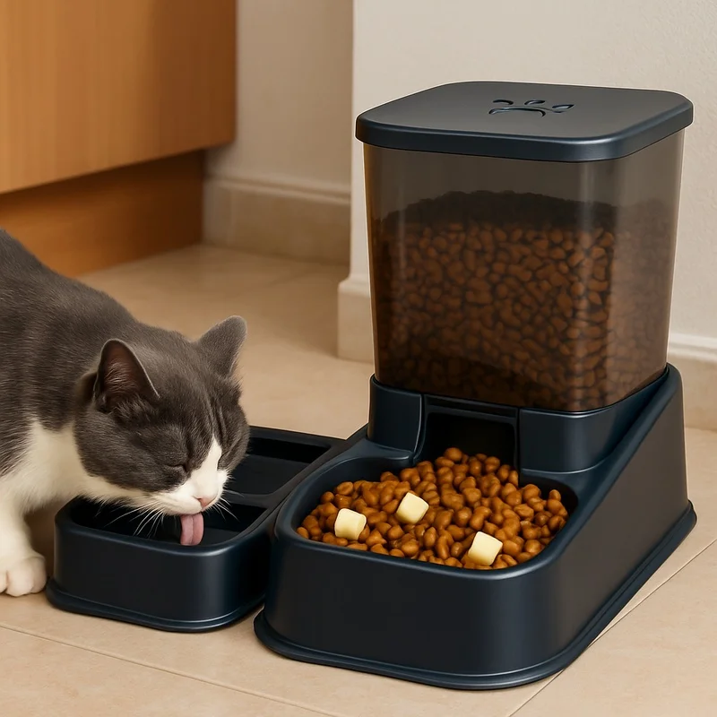 Automatic Portion-Controlled Pet Feeder with Water Dispenser, Battery-Free Setup for Cats and Dogs 1005012801435620