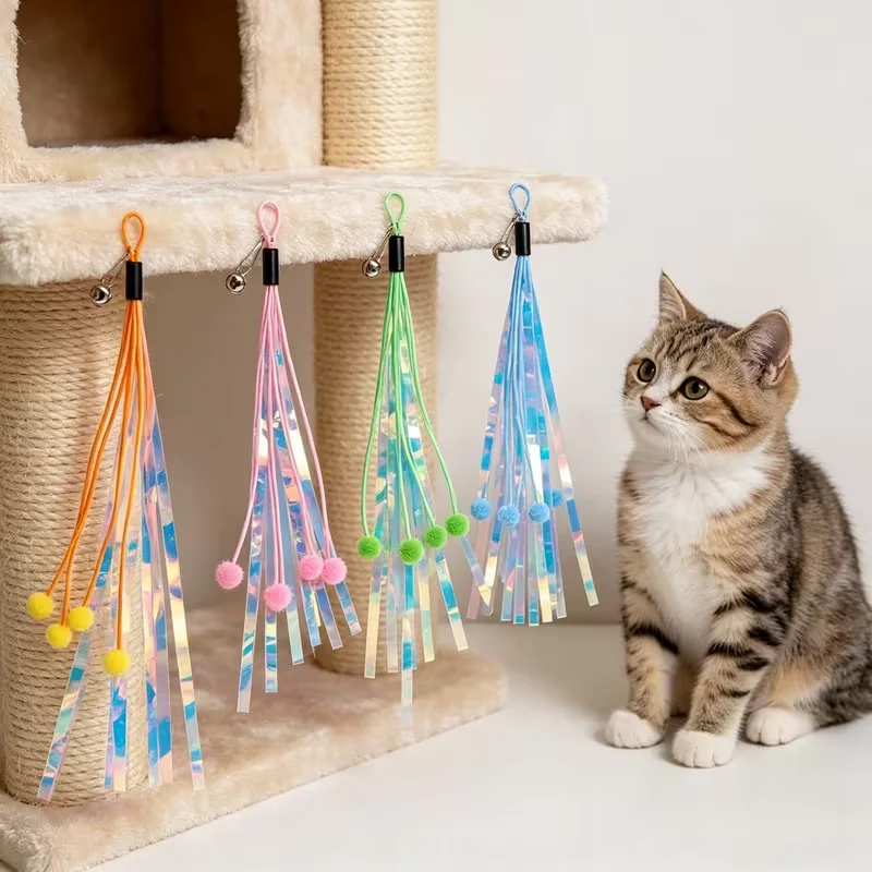 Of Colorful Cat Toys with Stuffing, Featuring Bells, Soft Plush Balls and Crepe Paper (2 Sets) 1005012811174448