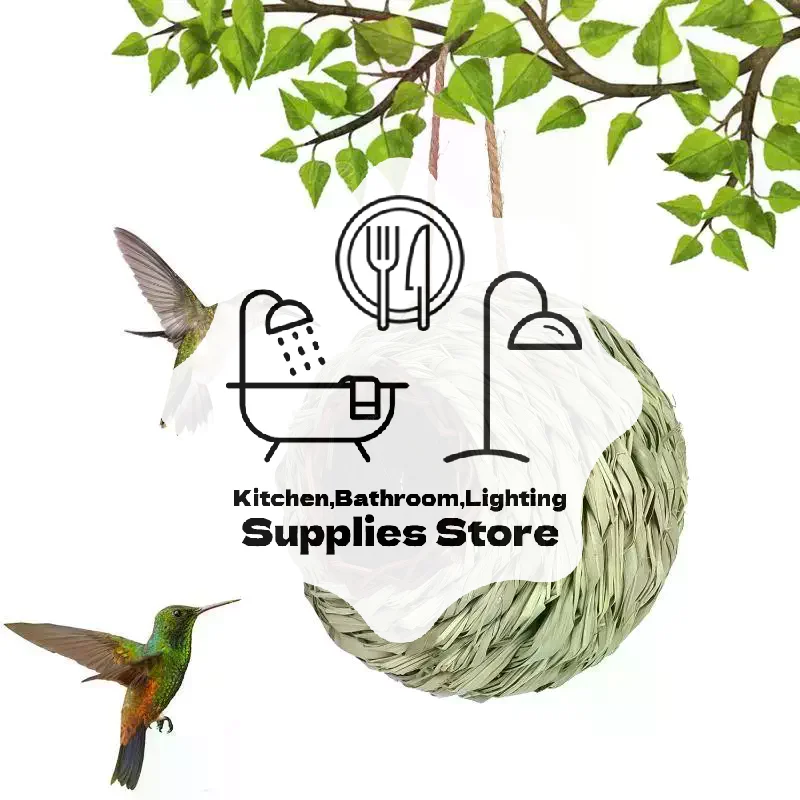Birds Nest Bird Cage Grass Egg House Outdoor Decorative Weaved Hanging Parrot Houses Pet Bedroom 1005012822711991