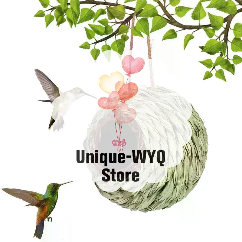 Birds Nest Bird Cage Grass Egg House Outdoor Decorative Weaved Hanging Parrot Houses Pet Bedroom 1005012822815482