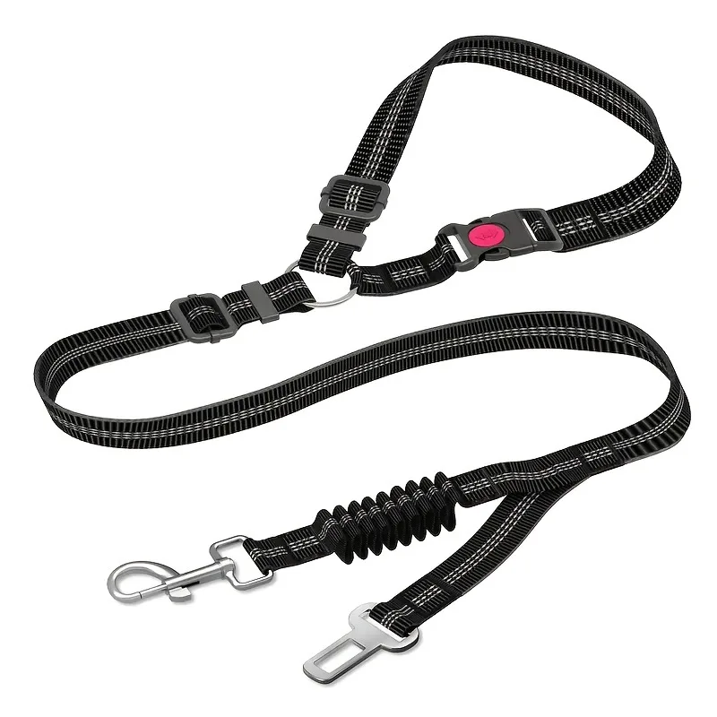 Dog Seat Belt for Car Adjustable Seatbelt Leash with Hook Buckle Elastic Bungee Reflective Headrest 1005012824882508