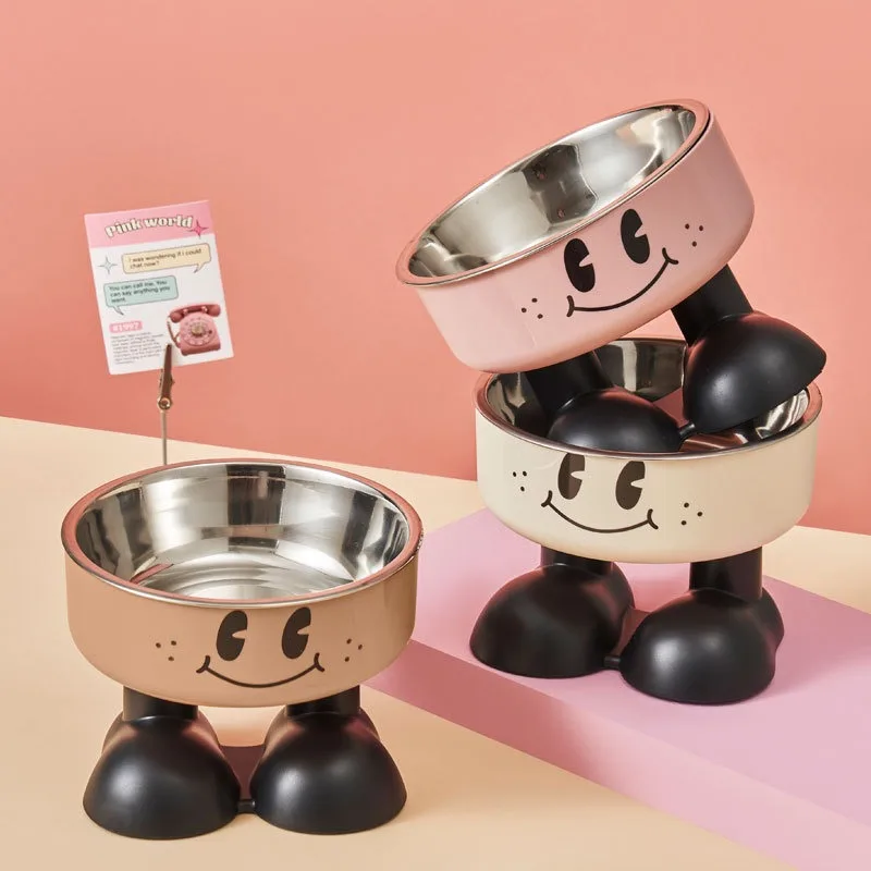 Pet Bowl a Smiling Face High-Legged 1005012826889309