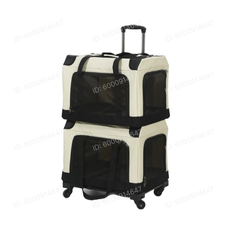 Portable Large Capacity Multi-Pet Travel Trolley Double Layer Cat Carrier Bag Comfortable 1005012888570674