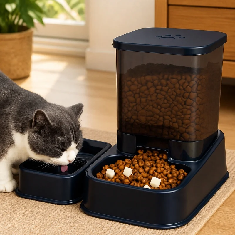 Automatic Portion-Control Pet Feeder with Integrated Water Dispenser 1005012907394404