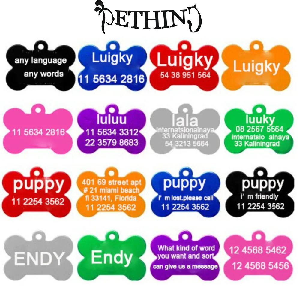 2pcs/Lot Free Personalized Engraving Text Pet Id Tags Dog Cat Tag Dog Identification Customized 32328362236