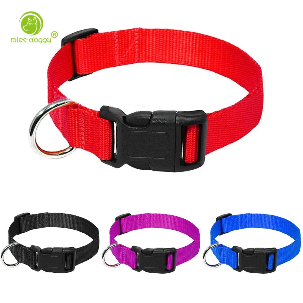 Nylon Webbing Dog Collar Heavy Duty Clip Buckle Pet Collar for Small Medium Dogs Chihuahua Dog Red 32712868460