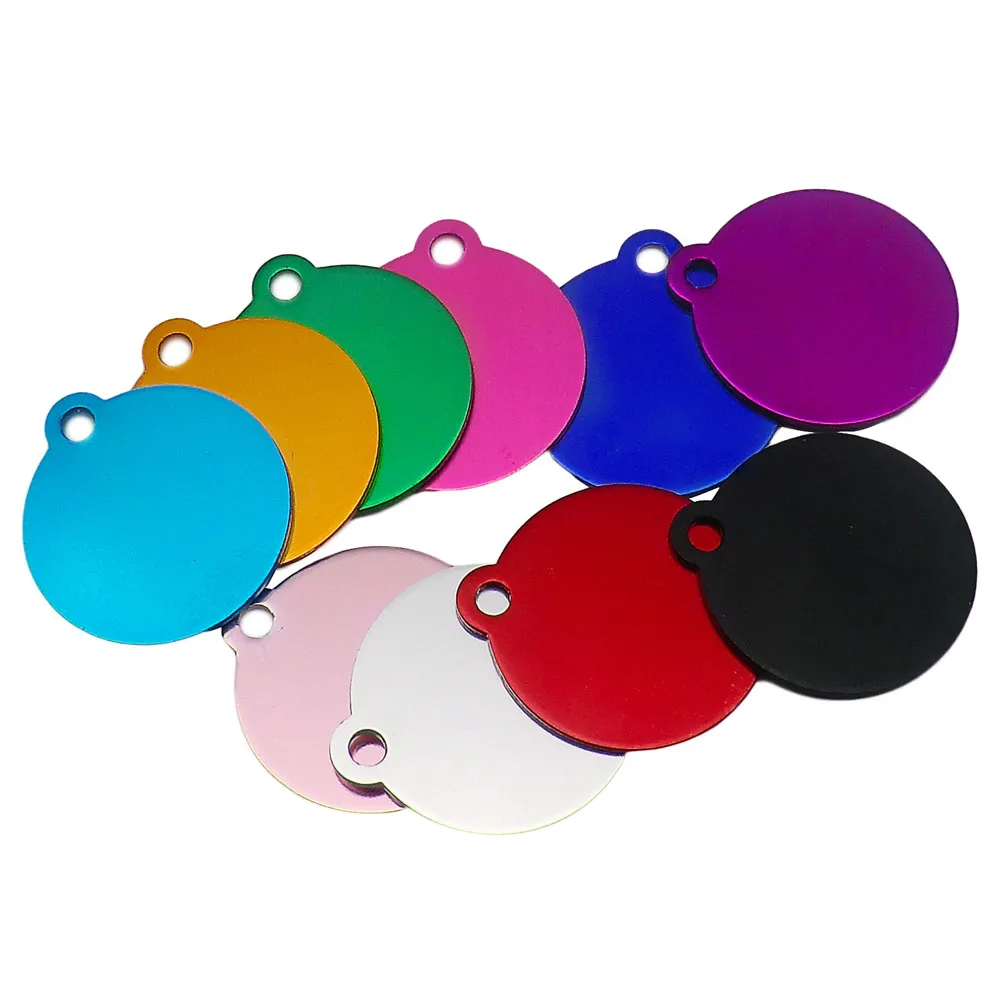 Aluminum Cat ID Tag Round Tags Custom Engraved Tag for Dog Cat Pet Name Phone Number ID Tag (100 Pcs) 32807951636