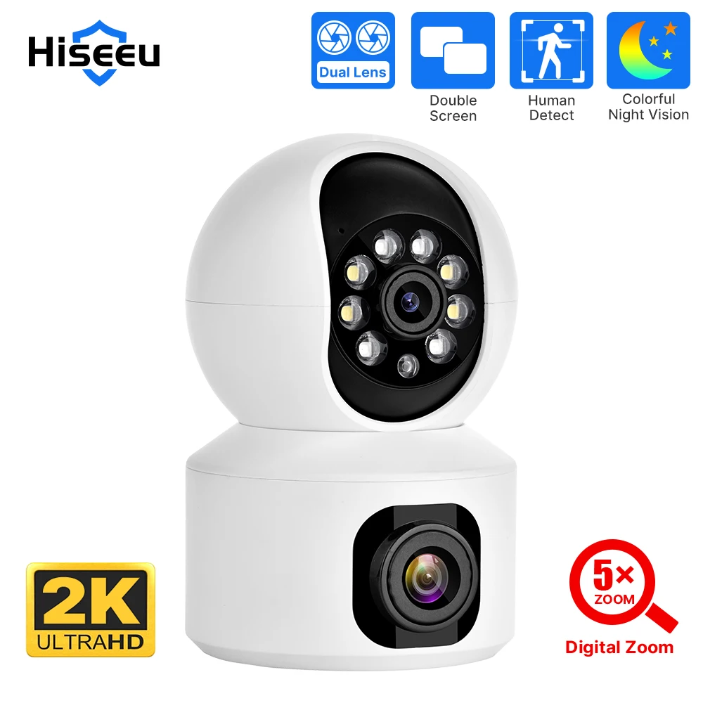 Hiseeu 2K 4MP PTZ IP Camera WIFI Wireless Smart Home Security Surveillance Camera Two-Way Audio 32809628383