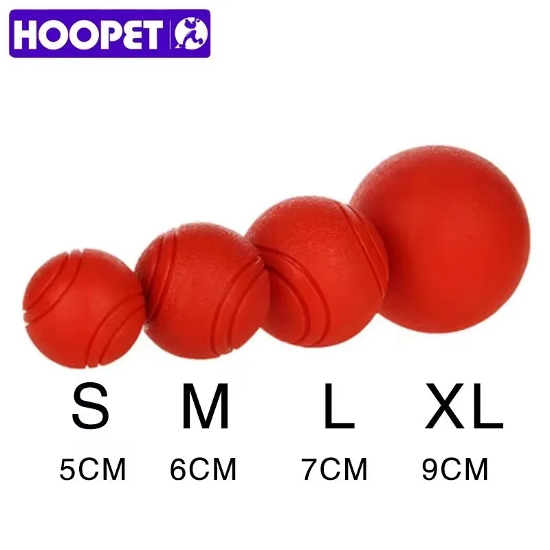 HOOPET Dog Toy Rubber Ball Bite-Resistant Ball Toy for Dogs Puppy Teddy Pitbull Red Color Solid 32813270120