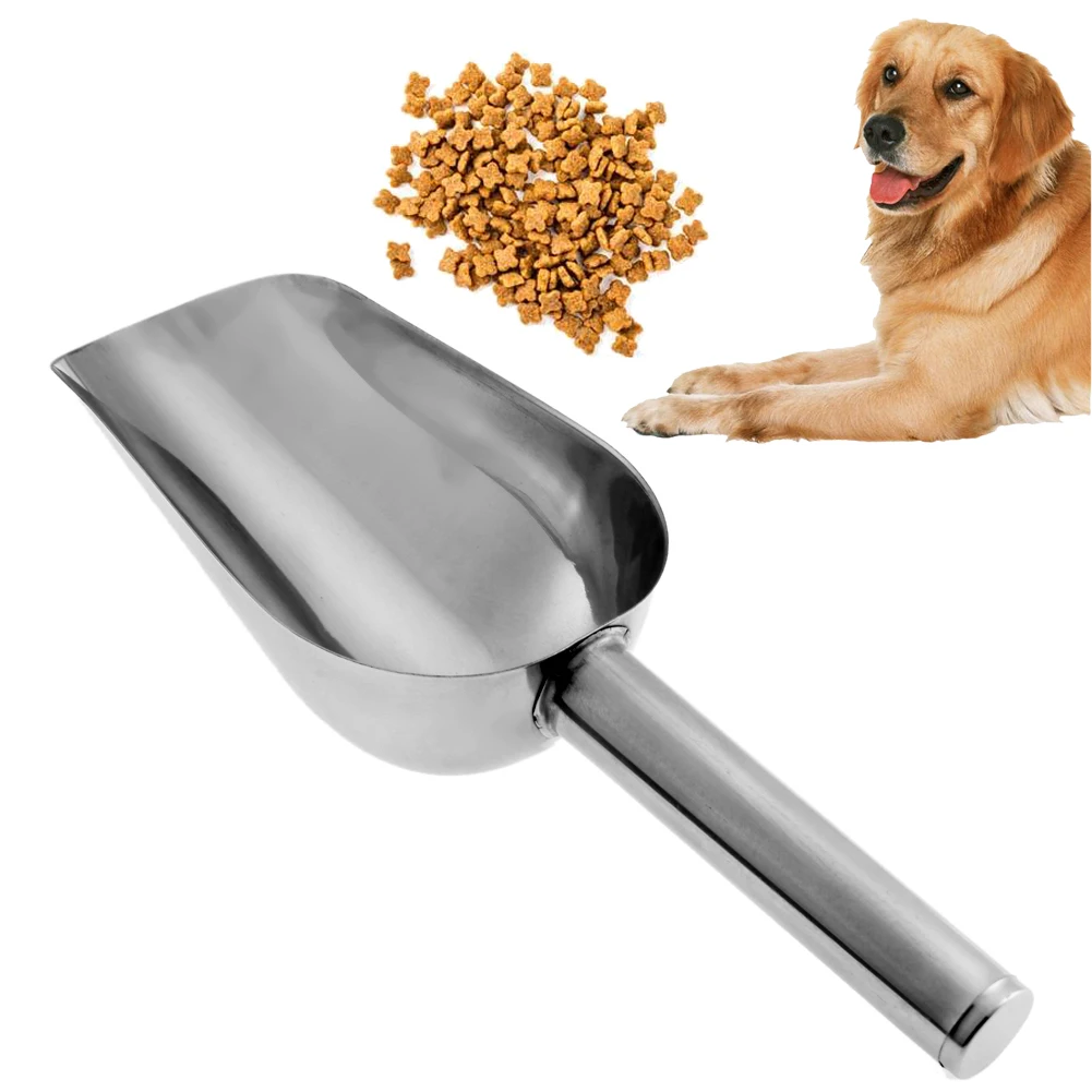 Pet Feeding Shovel Cat Food Scoop Large Capacity Thickening Dog Spoon Stainless Steel 32817557306