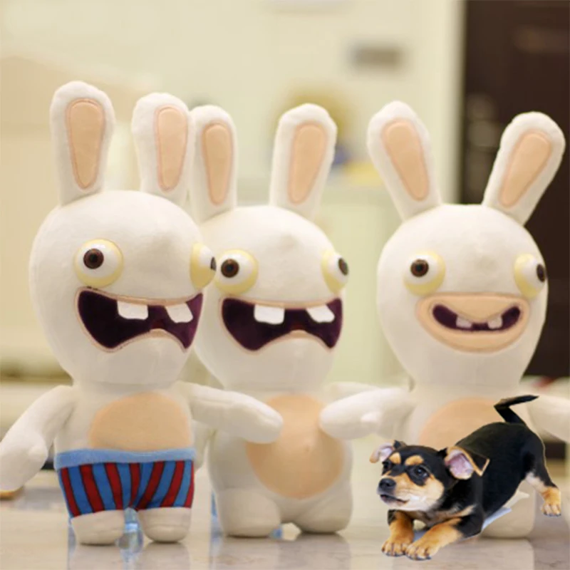 Funny Dog Toys Pet Puppy Chew Squeaker Squeaky Plush Sound Toy Crazy Rabbit Stuffed Cotton Bite 32847350139