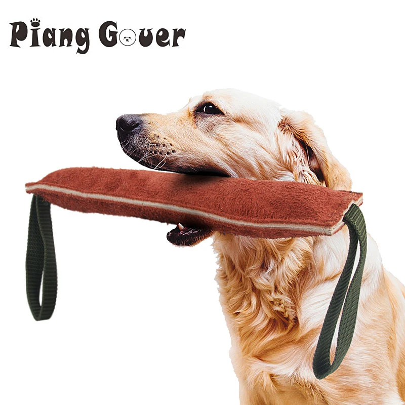 20/30/40cm Dog Training Bite Tug Toy Red Leather Chew Interactive Pet Toy for Small Medium Dogs 32856402723