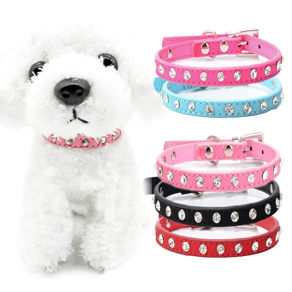 Small Dog Cat Collar Kitten Puppy Leather Collier Chain Pet Rhinestone Cashmere for Perro Chihuahua 32864543423