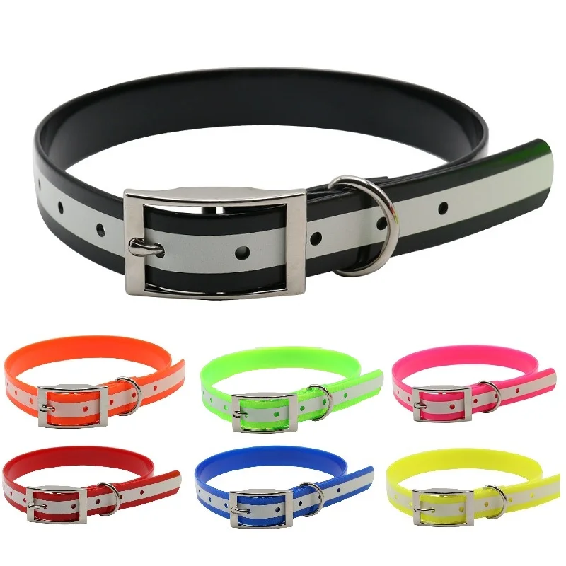 Tpu+nylon Pet Dog Collar Waterproof Adjustable Luminous Night Safe Necklace for Small Medium (2Pack) 32880637490