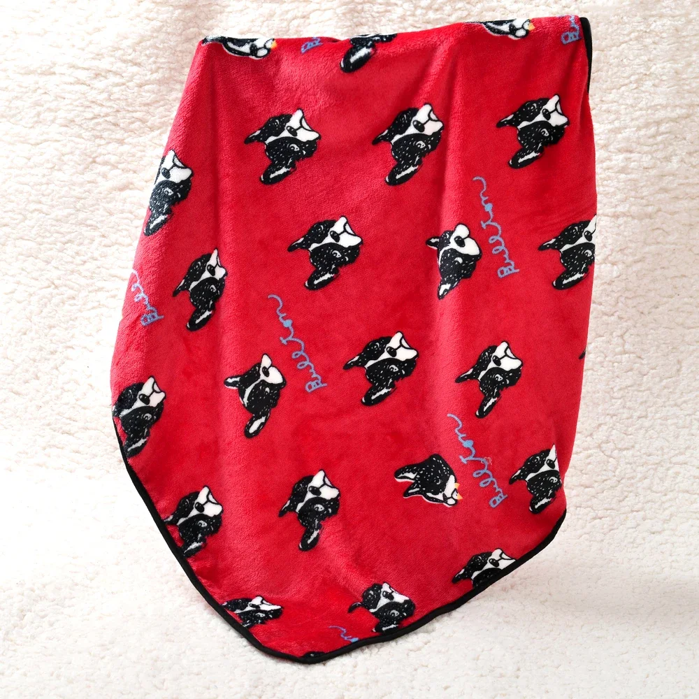 Soft Fleece French Bulldog Blankets Autumn/Winter Warm Pet Dog Bed Mat for Dogs Cushion Blanket 32885294879