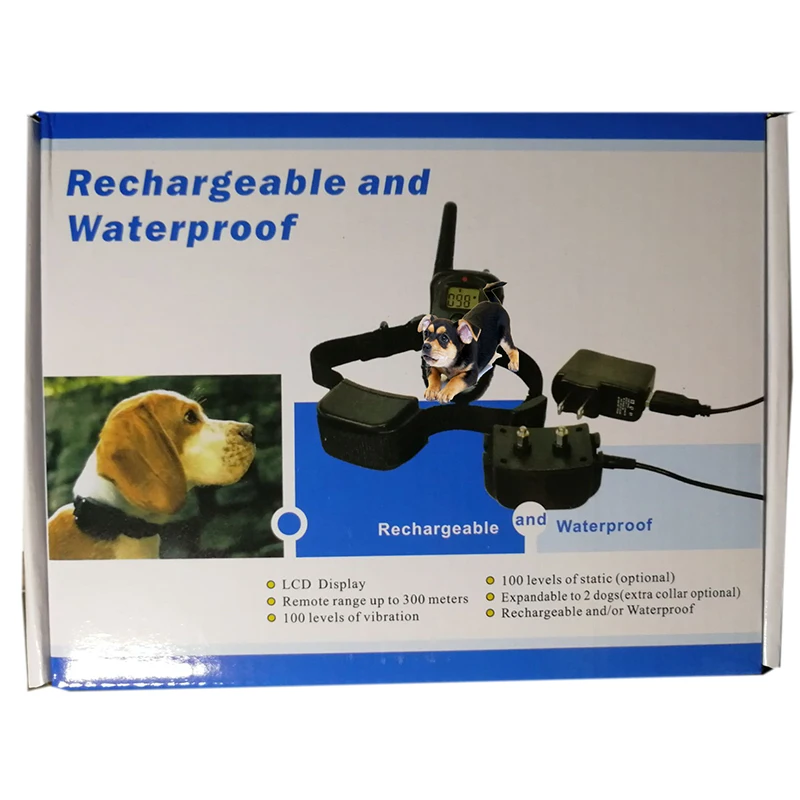 Remote Electronic Dog Training Collar with LCD Display Rechargeable Waterproof 100Levels (300M) 32889942826