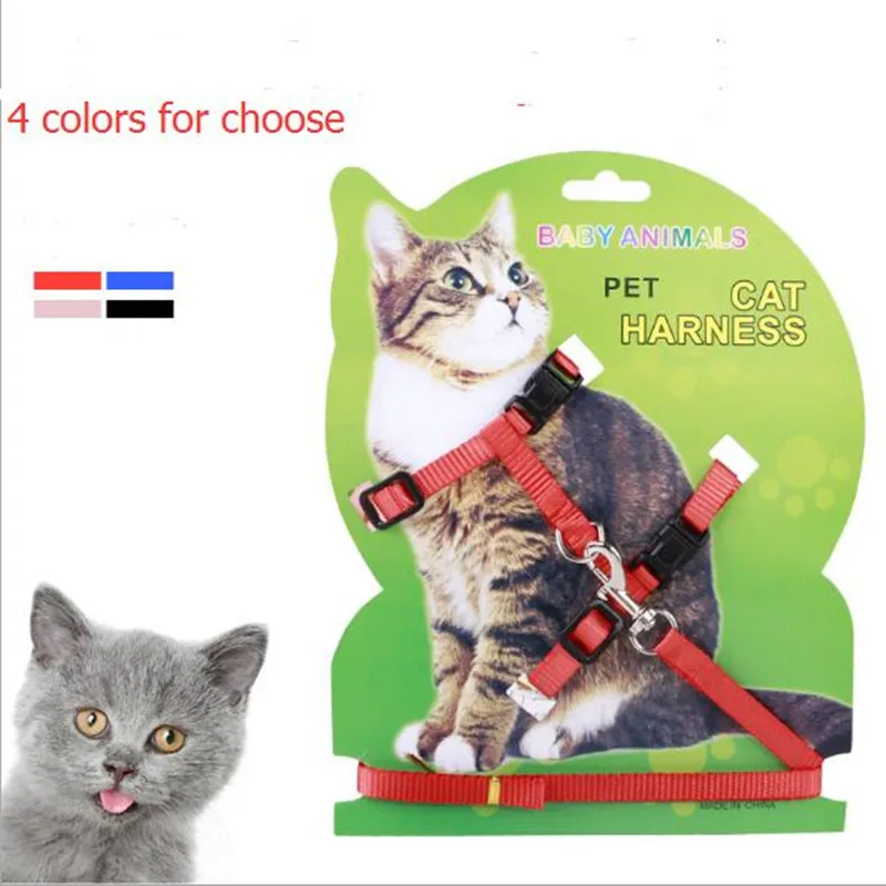 Pet Cat Collar Harness and Leash Adjustable Nylon Pet Traction Dog Kitten Halter Collar Cats 32904069536