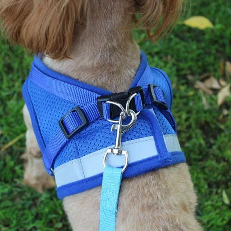 Vest Harness Leash Adjustable Mesh Vest Dog Harness Collar Chest Strap Leash Harnesses 32931346299