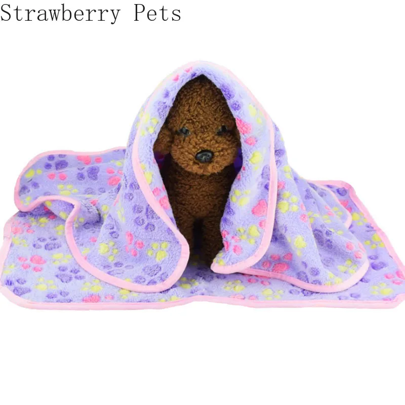 Super Soft Flannel Fleece Cat Dog Bed Mats Paw Foot Print Warm Pet Blanket Sleeping Beds Cover Mat 32951970870