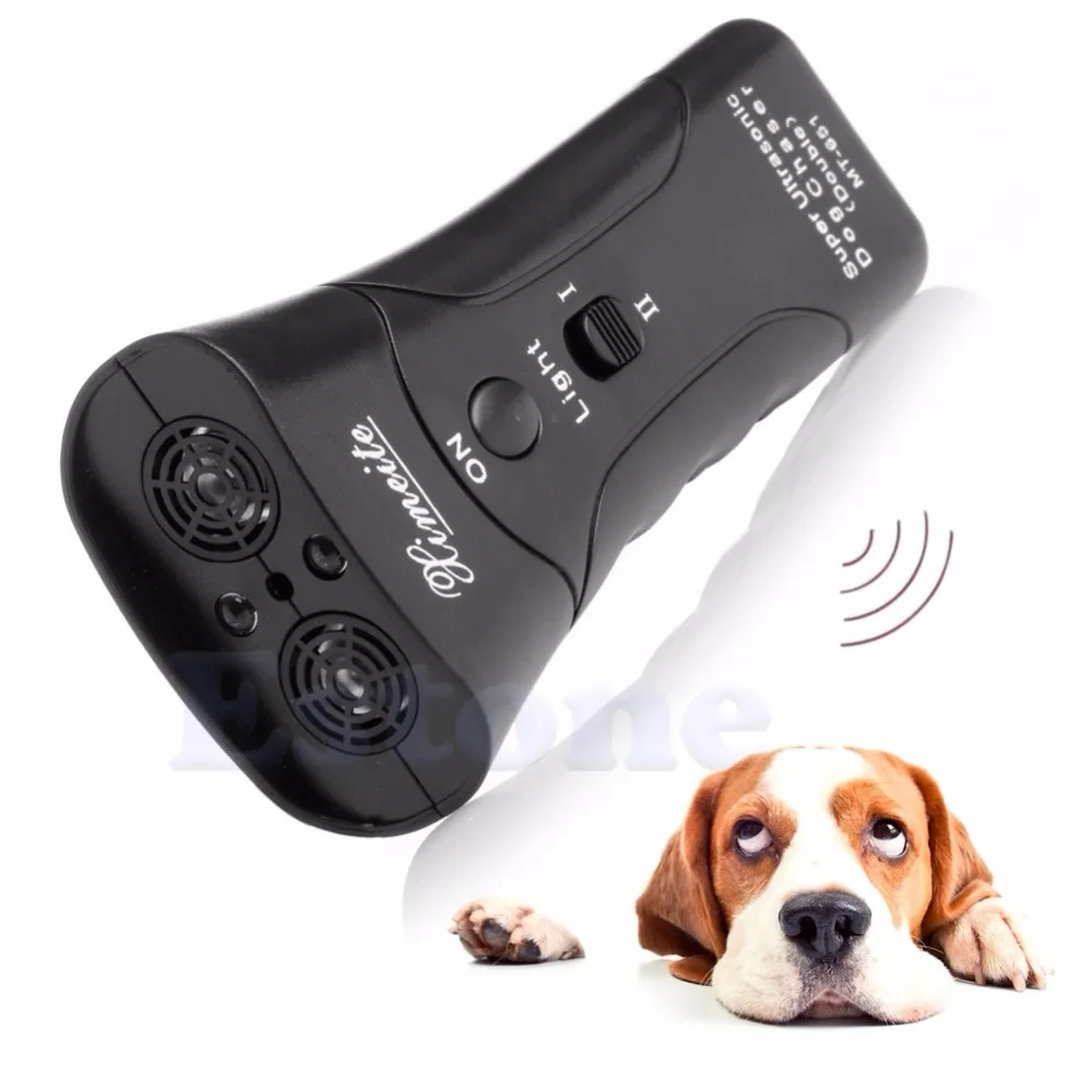 New Ultrasonic Dog Chaser Stop Aggressive Animal Attacks Repeller Flashlight 32952612962