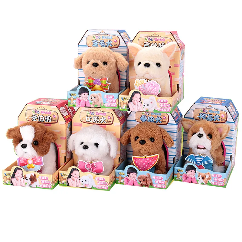 Electronic Dog Robot Dog Plush Puppy Walk Bark Wag Tail Teddy Toys Funny Toys for Children Birthday 32958715961