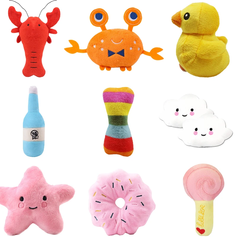 Cute Puppy Dog Cat Squeaky Toy Bite Resistant Pet Chew Toys for Small Dogs Animals Shape Mascotas 32979296749