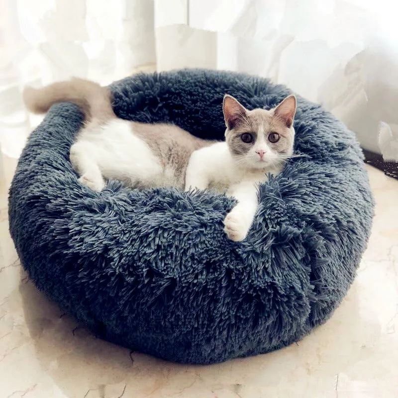 Round Cat Beds House Soft Long Plush Best Pet Dog Bed for Dogs Basket Pet Products Cushion Cat Bed 32994214472