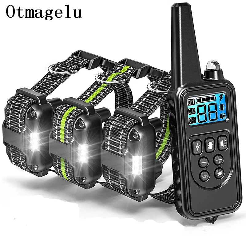 Electric Dog Training Collar with LCD Display Pet Remote Control Waterproof Rechargeable (800m) 32997229432