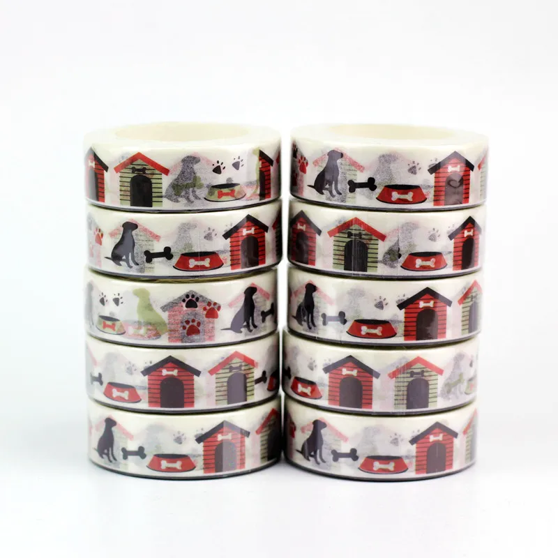 10pcs/Lot Decorative Cute Dog House Washi Tapes Paper DIY Scrapbooking Planner Adhesive Masking 33001325045