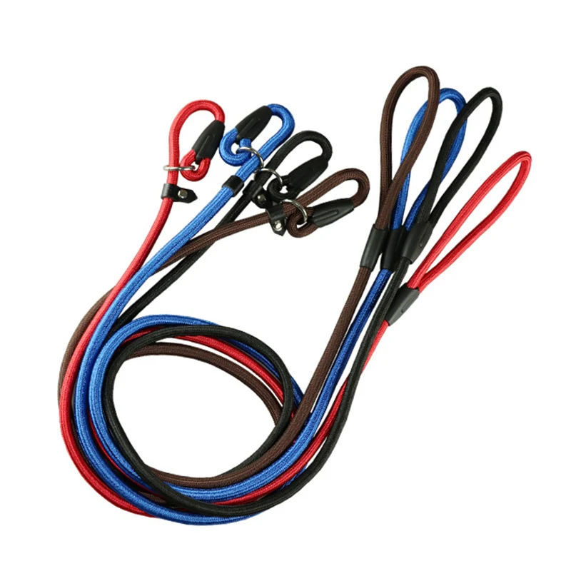 Sturdy Nylon Pet Dog Round Rope Lead Adjustable Dog Collar Leash for Small Dogs Training (130cm) 33009901337