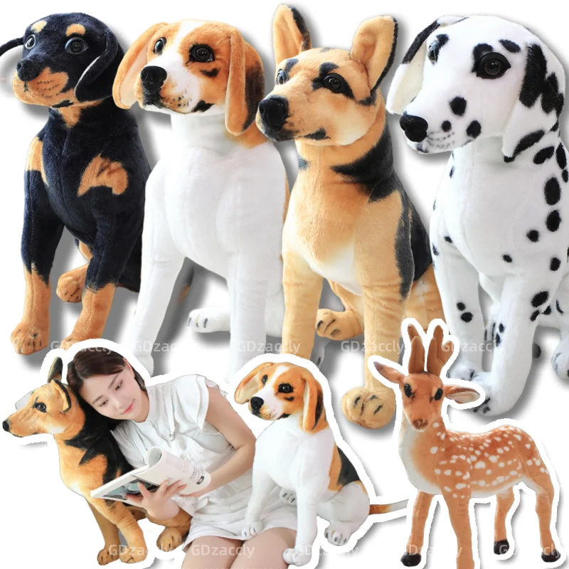 Stuffed Animals Plush Dalmatian Dog Toy Lifelike Wolfhound Puppy Toy Realistic Kids Decor Toys Gift 33010721268