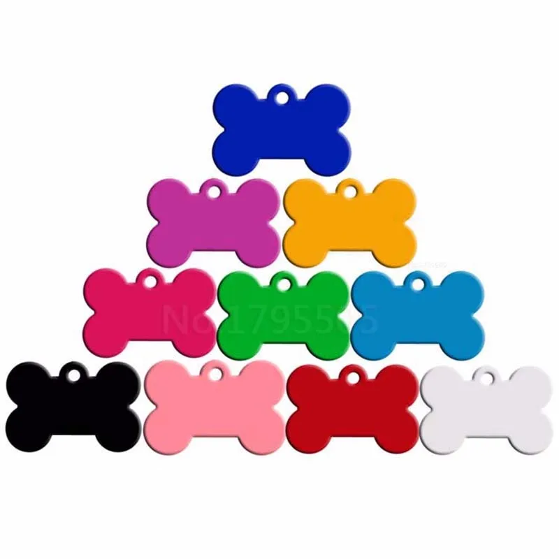 Personalized Dog ID Tags Aluminium Customized Pet Tag for Cats Engraved Cat Tag Bone Dog (100Pcs) 33011597247
