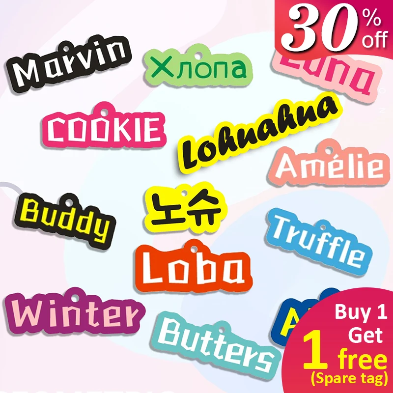 Personalized Dog Tag Handmade Acrylic Pet ID Tag for Dogs Puppies Colorful Name Tags for Cats 33018866062