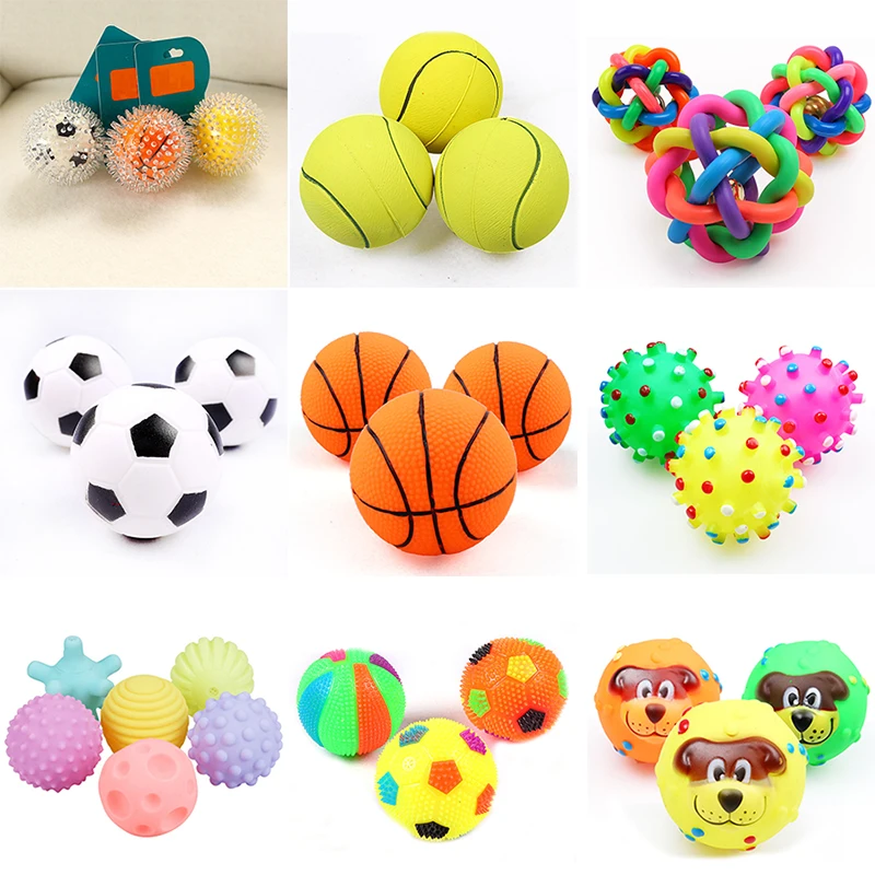 Diameter 6cm Squeaky Pet Dog Ball Toys for Small Dogs Rubber Chew Puppy Toy Dog Stuff Dogs (1pcs) 33030240478